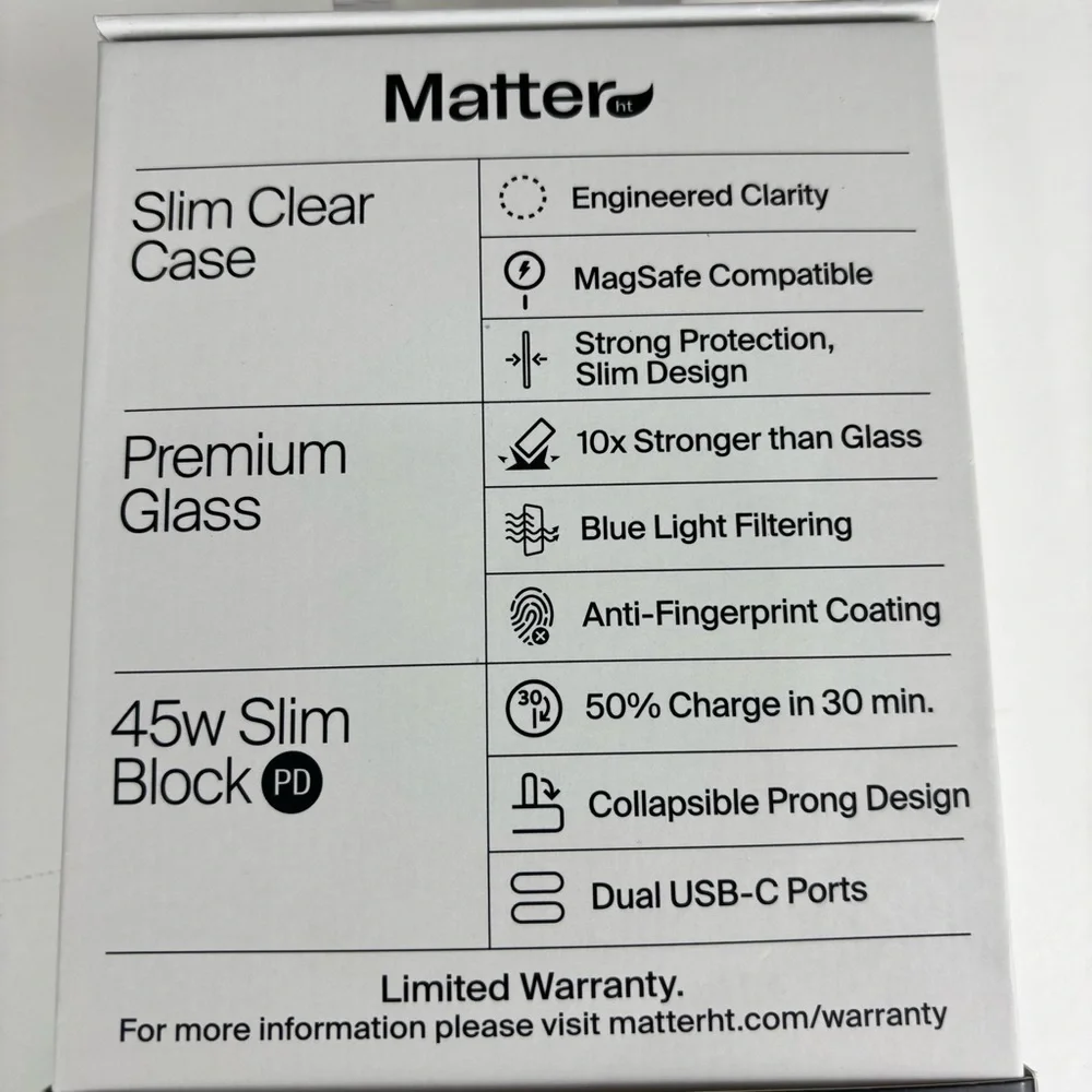 NTT Matter Ht 3-in-1 Clear Case Bundle for iPhone 6.9